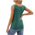 thumbnail image 5 of aidice Tank Tops for Women Cotton Sleeveless Button Crewneck Tops Summer Vacation Beach Tanks Solid Color, 5 of 5