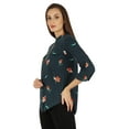 thumbnail image 4 of Inkmeso Fashionable Printed Casual Top For Womens Mandarin Collar Relaxed-Fit Tunic Top, 4 of 7
