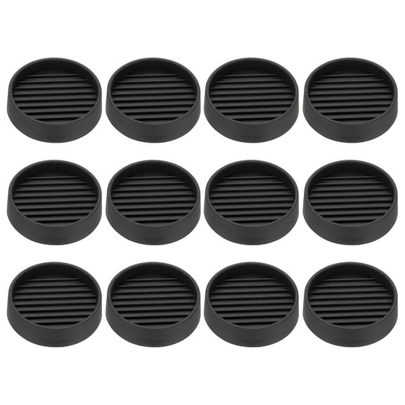 2" Non Slip Furniture Coasters, 12pcs Round Rubber Furniture Pads Caster Cups Furniture Feet Floor Protectors Bed Stopper for Hardwood Floors Table Sofa, Black