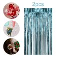 thumbnail image 6 of HOMYL 2Pcs Foil Fringe Curtains Decoration for Celebration Party Stage Performance Light Blue, 6 of 8