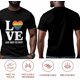 thumbnail image 5 of T-Shirts for Men, Love Words Crew Neck Cotton T-Shirt Men's Short Sleeve Colorful Striped Heart, 5 of 8