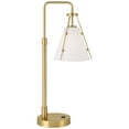 thumbnail image 3 of 360 Lighting Brynn 25 1/2" High Industrial Desk Lamp Dual USB Port Gold Brass Finish Metal White Cone Shade Home Office Charging, 3 of 10
