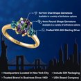 thumbnail image 2 of Gem Stone King 18K Yellow Gold Plated Silver Green Mystic Topaz and London Blue Topaz Engagement Ring for Women | 2.96 Cttw | Oval 9X7MM | Gemstone November Birthstone | Size 8, 2 of 6