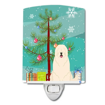 

Caroline s Treasures BB4149CNL Merry Christmas Tree South Russian Sheepdog Ceramic Night Light 6x4x3 multicolor