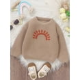 thumbnail image 4 of FOCUSNORM Chandail Tricoté pour Bébé Garçon Fille Sun Embroidery Col Rond Manches Longues Pull pour Automne Hiver, 4 of 9