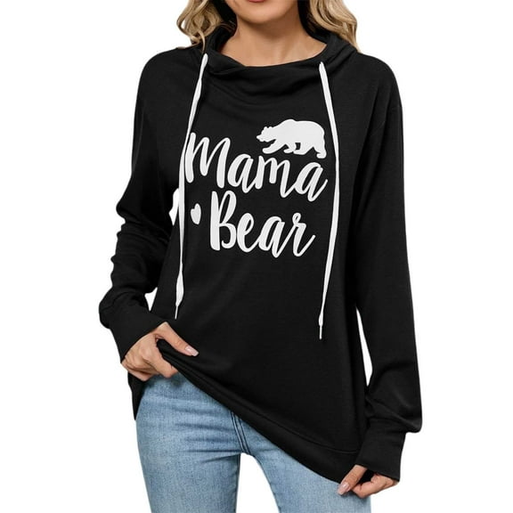 Shadoumai Womens Sweatshirt Mama Bear Shirt Casual Long Sleeve Tops Crew Neck Sweatshirts With Pockets Fall Fashion Outfits Clothes