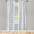 thumbnail image 3 of Ambesonne Navy Blue Curtains, Aqua Ornate Pattern, Pair of 28"x63", Pale Blue Dark Blue, 3 of 5