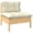 Cream, variant on vidaXL Patio Middle Sofa with Gray Cushions Solid Pinewood