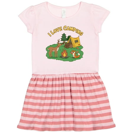 

Inktastic I Love Camping Animals Gift Toddler Girl Dress