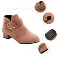 thumbnail image 7 of Leozcaa Girls Boots Kids Ankle Boots Side Zipper Booties Winter Velvet Warm Fashion Short Suede Low Heels, 7 of 7