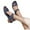 Dark Blue, variant on Womens Heeled Sandals, Open Toe Ankle Strap Daily Non-slip Summer Shoes Green Size 9