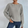 thumbnail image 7 of Ltctricy Cropped Sweaters for Women Casual Long Sleeve Boat Neck Chunky Knit Sweater Tops Fall Winter Pullover Sweaters(Gray,Medium), 7 of 7