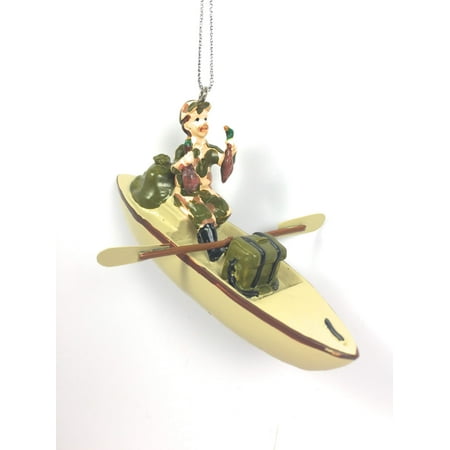 Duck Hunter in Boat w Mallards &amp; Camo Christmas Tree 