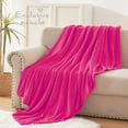 thumbnail image 6 of Exclusivo Mezcla Fleece Throw Blanket for Couch, Sofa, 300GSM Super Soft and Warm Blankets, Hot Pink Throw All Season Use, Cozy, Plush, Lightweight, 50x60 Inches, 6 of 8