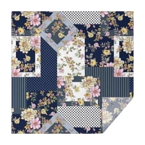 Pioneer Flower Floral Print Pattern Square Tablecloth,Waterproof Square Table Cover,Wipeable Spillproof Washable Table Cover for Home Kitchen Party Decor 42"X42"(107x107cm)