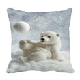 thumbnail image 1 of ABPHQTO Oso Polar Invierno Jugando Bola de Nieve Funda de Almohada Funda de Almohada Protector de Almohada Cama 45x45 cm, 1 of 1