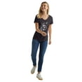 thumbnail image 5 of Hanes Women's V-Neck Graphic T-Shirt, Beach Floral Cascade Cascade/Black L, 5 of 5