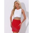 thumbnail image 4 of DARING DIVA Women's Rhinestone Fringe Tassel Trim Racerback Tank Top L White, 4 of 6