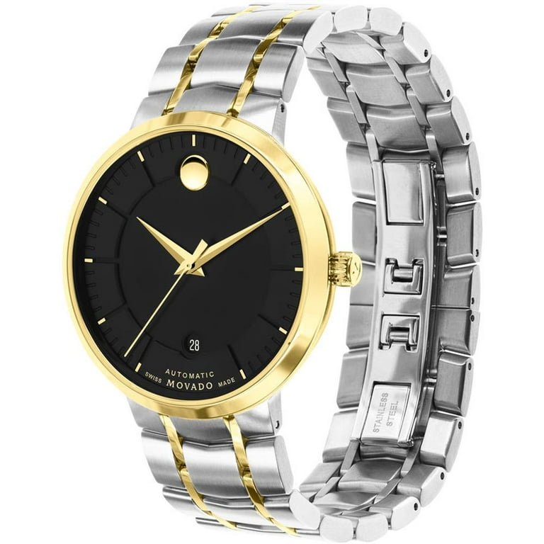 Movado 1881 Automatic Black Dial Black Leather Mens Watch 0606875