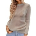 thumbnail image 2 of Pullover Sweaters for Women 2025 Long Sleeve Crewneck Loose Plain Basic Knitted Sweater Tops Fall Winter Outfits, 2 of 7