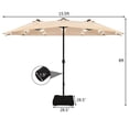 thumbnail image 2 of Patiojoy Parasol de Patio Extérieur à DEL Double Face de 15 Pieds avec Base Beige, 2 of 5