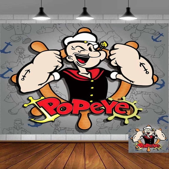 Backdrop popeye Banner Party Supplies Poster Movie Theme Background for Photography Kids Birthday Decorations