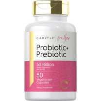 Prebiotic & Probiotic for Her | 50 Billion Active Organisms Per Serving | 50 Capsules | by Carlyle