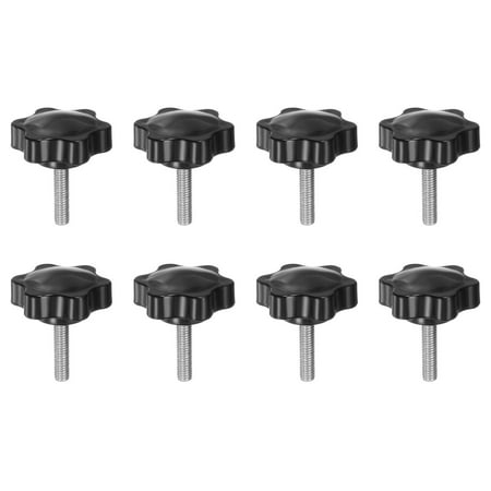 

Uxcell 8 Pieces Star Knobs M6 x 25mm 304 Stainless Steel Threaded Stud 38mm 6-Star Head Clamping Thumb Screw Black