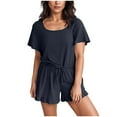 thumbnail image 2 of Censtreet Pajama Set for Women 2 Piece Loungewear Short Sleeve Tops and Shorts Set Soft Sleepwear, 2 of 6
