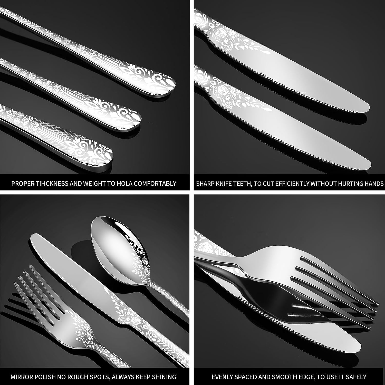 Enfmay 20-Piece Stainless Steel Flatware Set for 4 photo 6