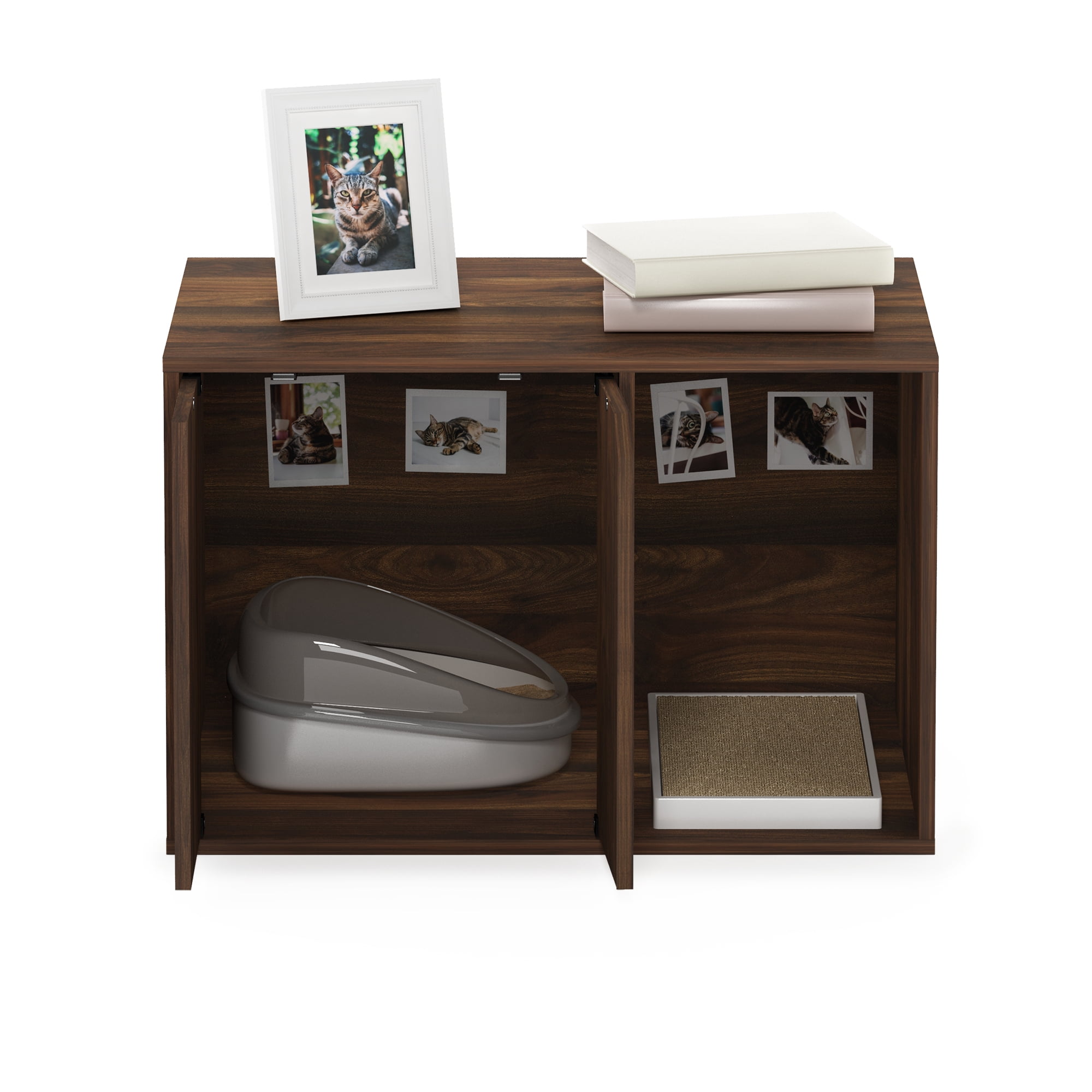 Furinno 21176CWN Peli Small Litter Box Enclosure, Columbia Walnut