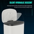 thumbnail image 4 of Holaki Curved Surface 13 Gallon 50L Kitchen Foot Pedal Operated Soft Close Trash Can - Stainless Steel Rectangular Bustbin with 30 Garbage Bags - White, 4 of 7