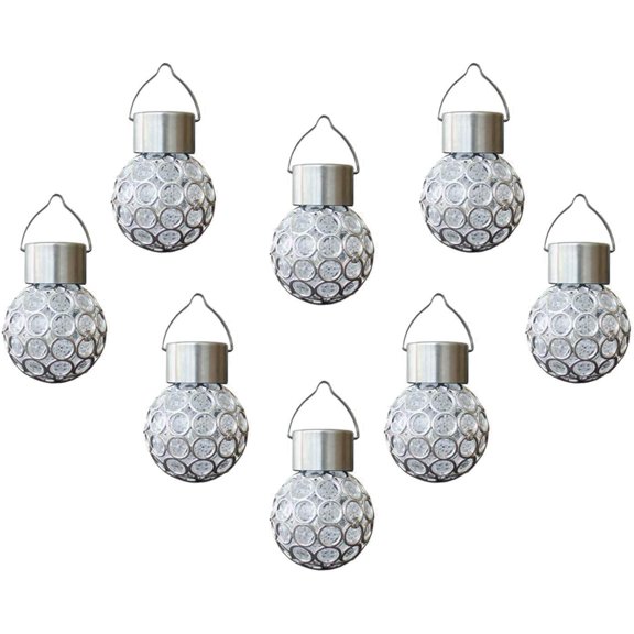 LINLIN Hanging Solar Lights Outdoor, Decorative Ball Lights Waterproof Solar Lanterns with Handle for Garden, Walkway, Tree, or Holiday Decoration