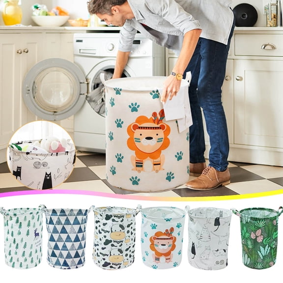 Foldable Laundry Hamper Basket for Bathroom or Laundry Room, Collapsible Dirty Clothes Storage Bin with Handles for Small Spaces, Toys and Towels