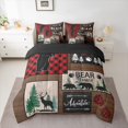 thumbnail image 3 of Homewish Wildlife Bear Family Bedding Comforter Set 7pcs, Vintage Rustic Plaid Queen Bedding Sets, Countryside Reversible Queen Sheet Sets,Luxury Bedroom Decor, 3 of 8