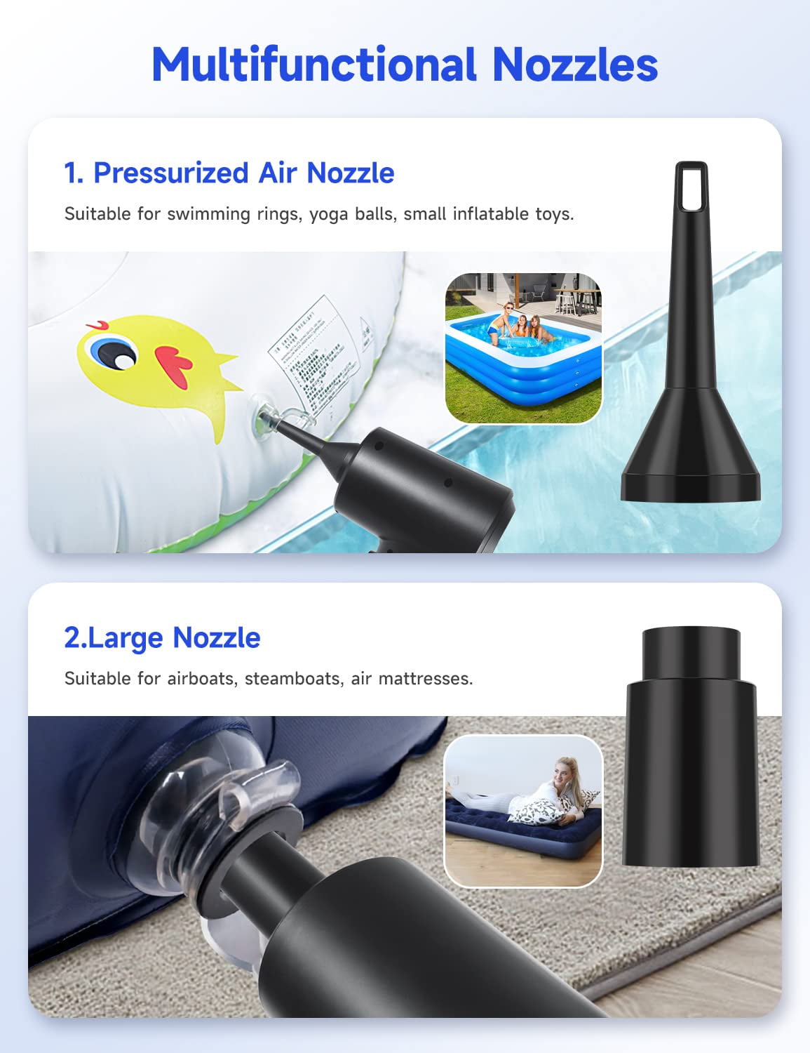 Compressed Air Duster, 50000RPM Electric Air Duster Portable Air Blower with Light, 6000mAhRechargeable Cordless Air Duster for Computer Keyboard Fast Charge(Black)
