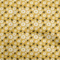 oneOone Cotton Silk Yellow Fabric Honey Bees Sewing Fabric By The Yard Printed Diy Clothing Sewing Supplies 42 Inch Wide