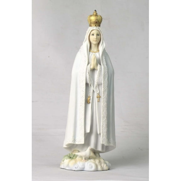 US 10.63 Inch Our Lady of Fatima Decorative Statue Figurine, White