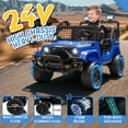 thumbnail image 3 of iRerts 24v Ride on Toys, 2 Seater Ride on Cars for Big Kids Boys Girls Ages 3-8, Kids Cars Electric Ride on Vehicles with Remote Control, Bluetooth, MP3/USB Ports, 4 Wheels Shock Suspension, Blue, 3 of 10