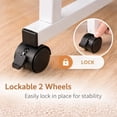thumbnail image 5 of Favory Rolling Desk Adjustable Height,Portable Laptop Desks,Small Standing Desk with Wheels for Home Office-Wood, 5 of 17