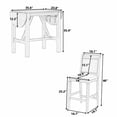 thumbnail image 3 of Mesa de comedor de la hoja de la altura del contador de madera de 3 piezas con 2 sillas de comedor tapizadas para un lugar pequeño, 3 of 5