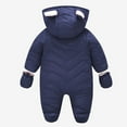 thumbnail image 4 of Krdevn Baby Boys Snowsuit Winter Warm Insulated Jumpsuit Cold Weather Outdoor Outfit for Toddlers,Color:Blue,Size:0-3 Months, 4 of 5