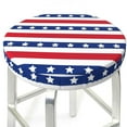 thumbnail image 3 of Kll American Patriotic Stars And Stripes Round Bar Chair Cushion Cover 12 Inch,Bar Stool Protector With Elastic, Soft Washable, 3 of 7