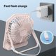 thumbnail image 4 of Ventilador de escritorio plegable portátil | Mini ventilador recargable USB colgante Batería de 2600 mAh | Pantalla digital de 3 velocidades | Plástico ultra silencioso y liviano | Oficina Exterior, 4 of 6