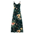 thumbnail image 4 of bnaln Summer Dresses Women Casual Sleeveless Maxi Dress Cute Floral Printed Dresses Oversized V Neck Spaghetti Strap Camis Dress Elegant Prom Party Dresses Wedding Guest Dress, 4 of 5
