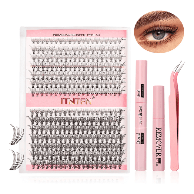 Extensiones Pestañas Diy, Kit De Racimos De Pestañas Mixto Xtellar rosa