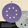 thumbnail image 3 of Dura-Gold 220 Grit 5" Purple Film Ceramic Sanding Discs, 8-Hole Pattern, Box of 50 - Dustless Hook & Loop Backing Sandpaper for DA & Random Orbital Sanders - Sand Auto Paint, Wood, Woodworking, 3 of 6