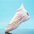 thumbnail image 3 of Zapatos De fútbol De tobillo alto para Hombre, zapatillas De deporte con tacos, Tenis De fútbol para adultos, FG/TF, césped al aire libre, 3 of 5