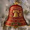 thumbnail image 2 of GZZQY United States 250th Anniversary Bell Ornament Patriotic Commemorative Doorbell Xmas Tree Hanging Decoration for Home Garden Decor, 2 of 6