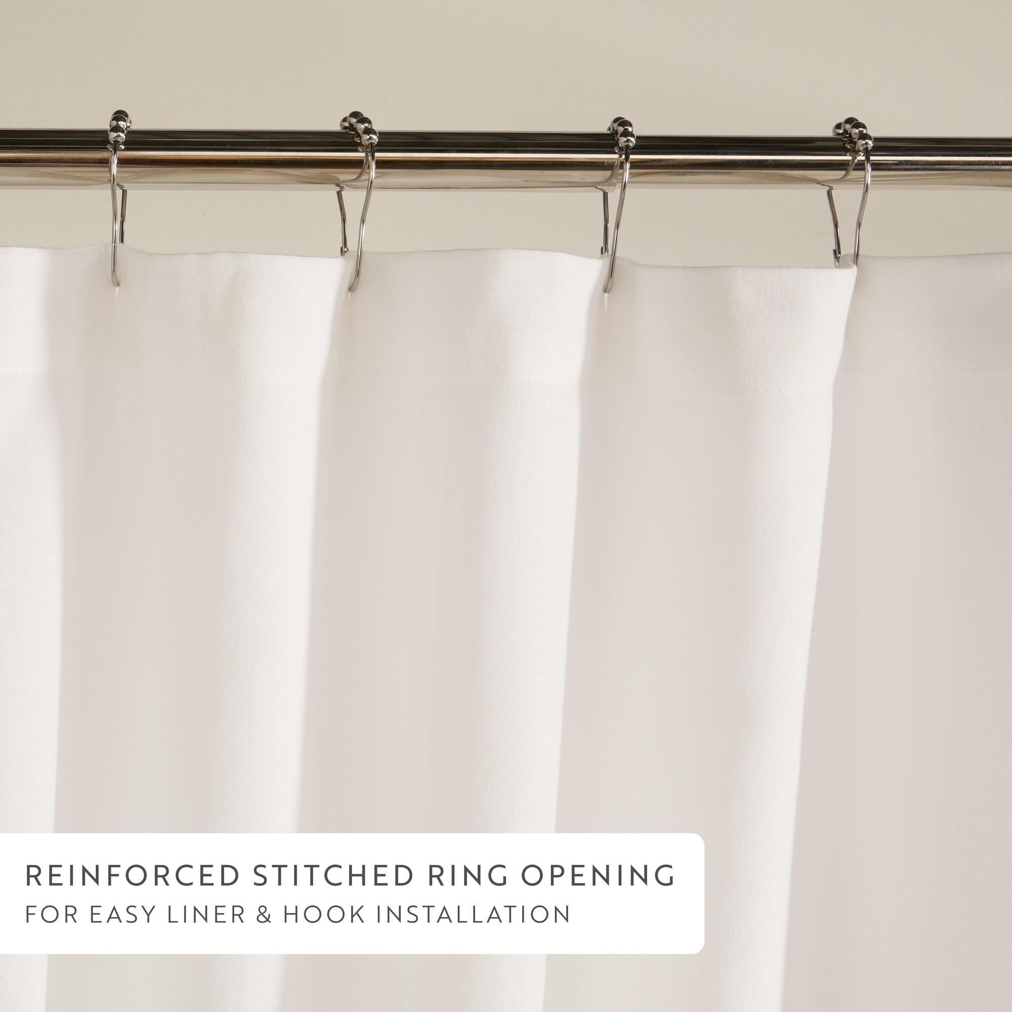 Cotton Blend Placement Stripe Shower Curtain